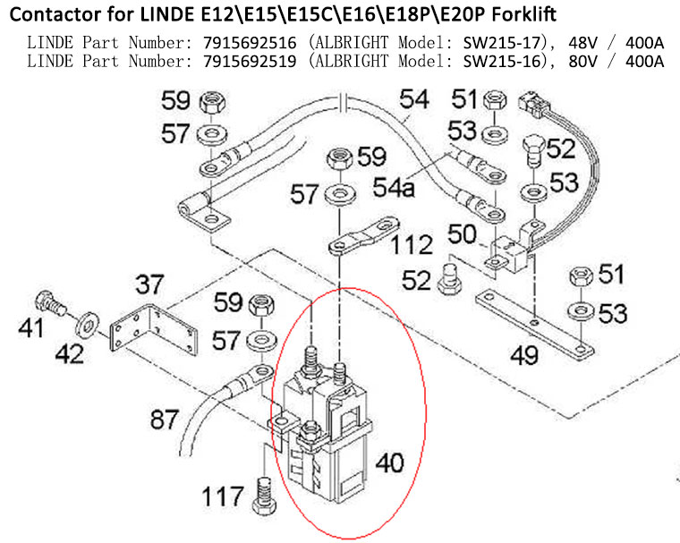 SW215-16 and SW215-17 DC Contactor Dimensions